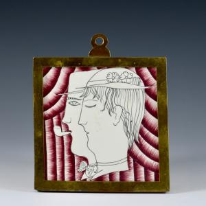 The Newlyweds - Decorative Tile - Gio Ponti, Richard-Ginori Ceramic Company, circa 1930
